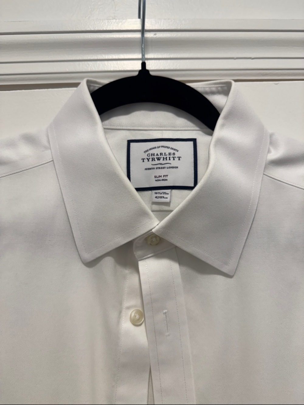 Charles Tyrwhitt White Dress Shirt with Spread Collar